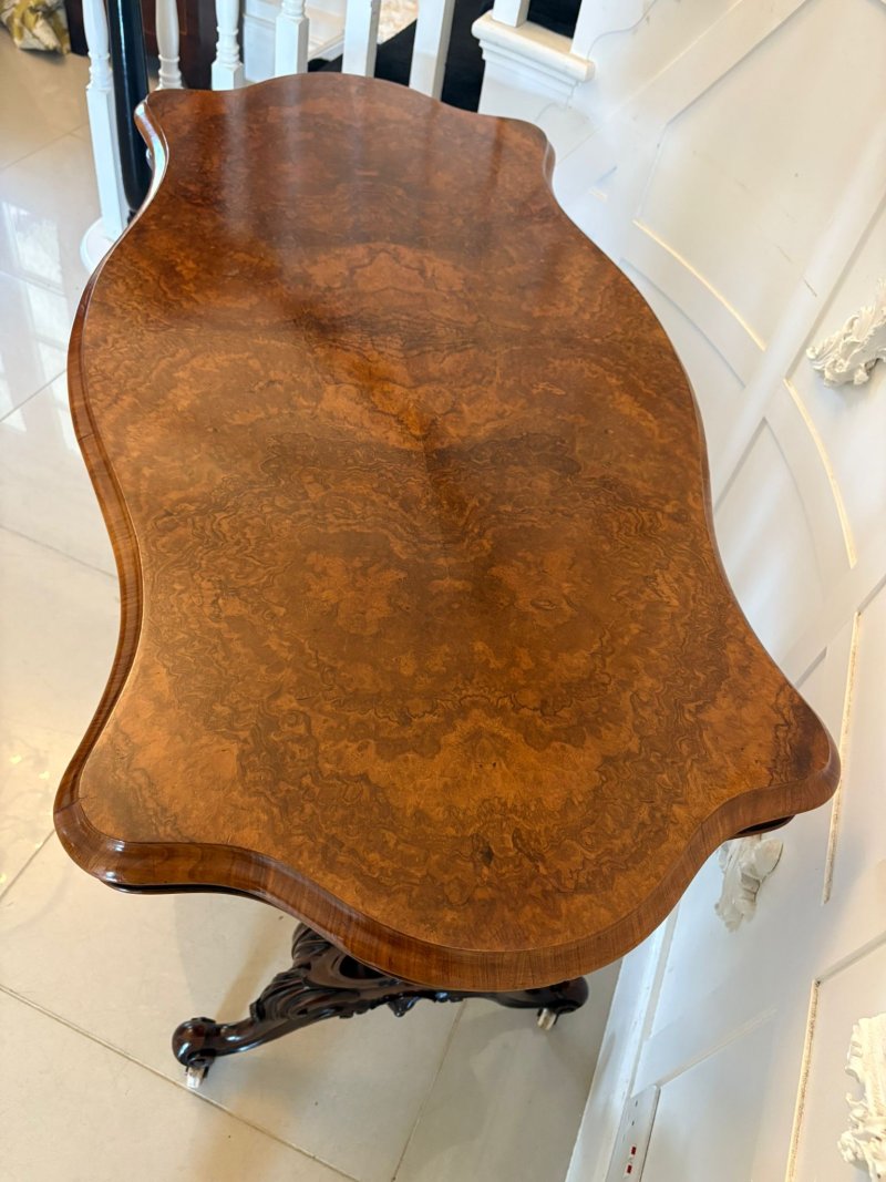 Antique Victorian Outstanding Quality Burr Walnut Centre Table - Image 5